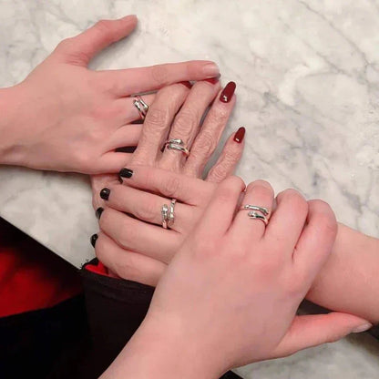 Anello abbraccio per donne con zirconi – Anello d'amore regolabile "Sempre con te"