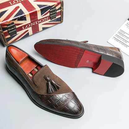 Elegante Mocassino con Design a Frange per Uomini – Scarpe da Business Classiche in Finta Pelle