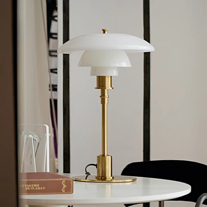 Lampada da tavolo vintage con paralume a fungo – Elegante lampada di design retro per soggiorno e camera da letto