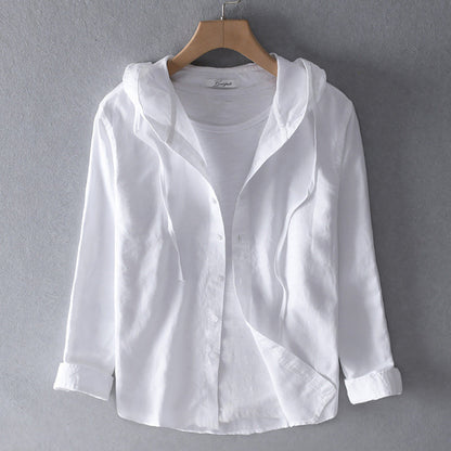 Blusa leggera con cappuccio da donna in cotone – Leggera, Elegante e Perfetta per il Quotidiano