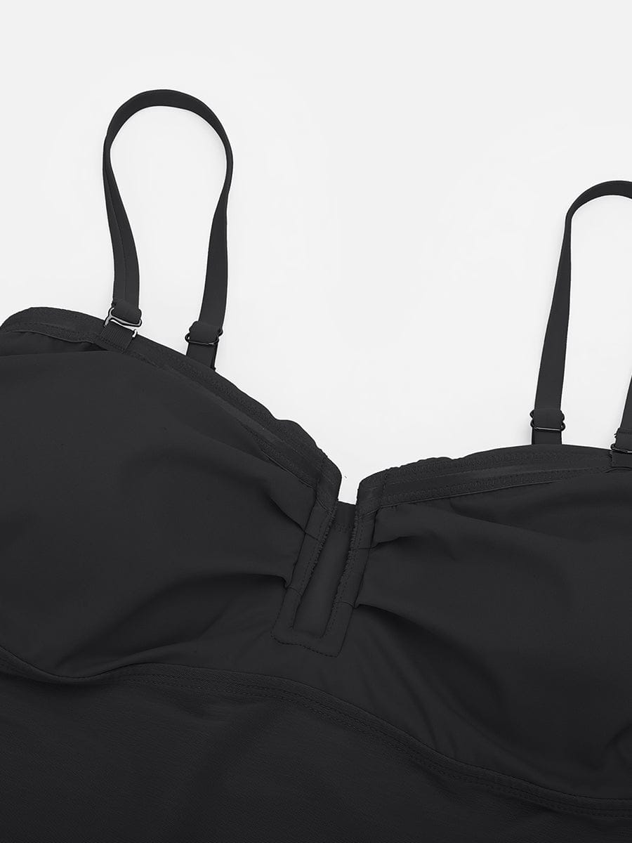 Costume da bagno modellante a bandeau con scollatura a V e spalline – Elegante costume da bagno modellante per donne