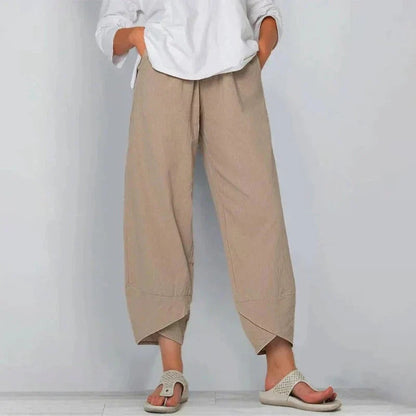 Pantaloni harem casual con gamba larga per donne – Pantaloni comodi per il tempo libero dallo stile oversize moderno