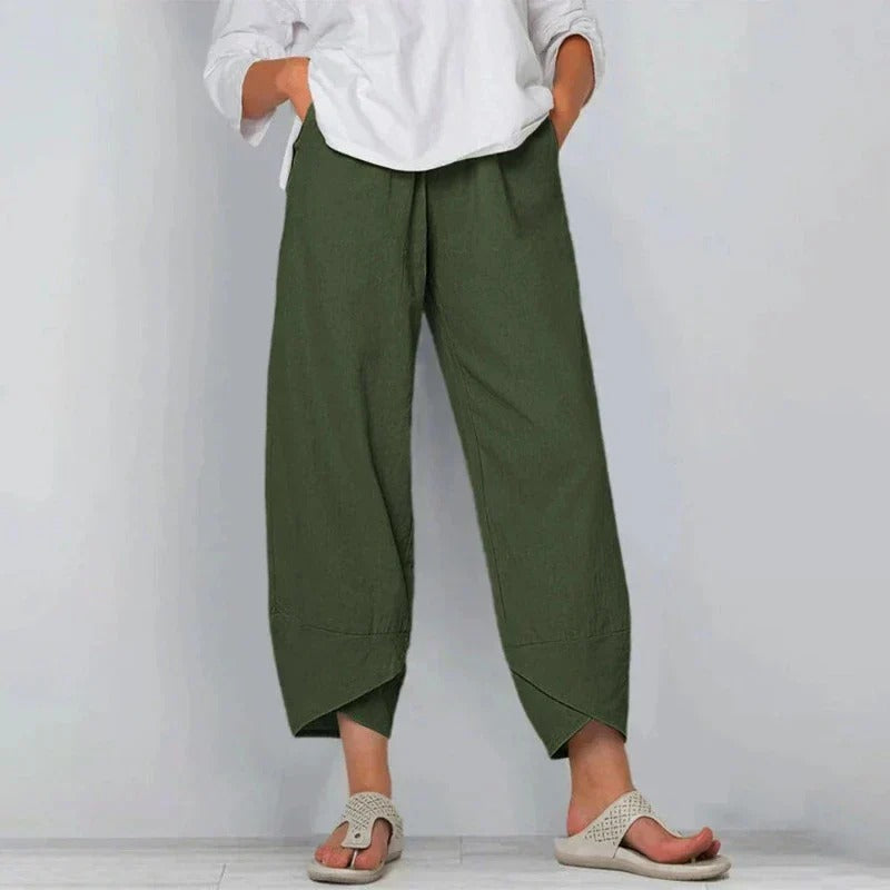 Pantaloni harem casual con gamba larga per donne – Pantaloni comodi per il tempo libero dallo stile oversize moderno