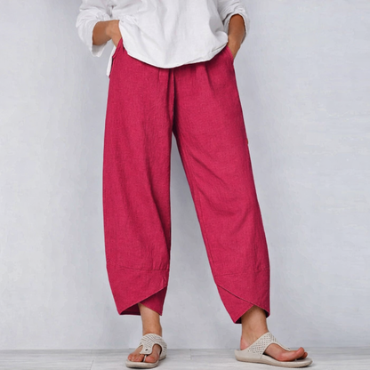Pantaloni harem casual con gamba larga per donne – Pantaloni comodi per il tempo libero dallo stile oversize moderno