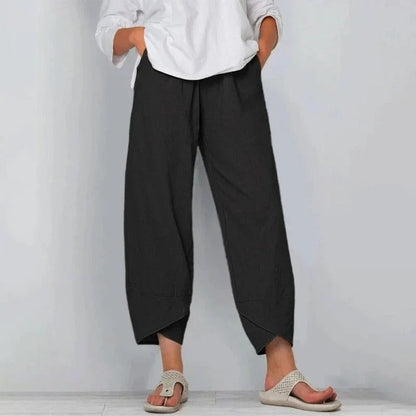 Pantaloni harem casual con gamba larga per donne – Pantaloni comodi per il tempo libero dallo stile oversize moderno