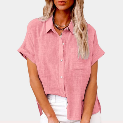 Blusa casual a maniche corte per donne – Maglietta leggera e versatile per il tempo libero
