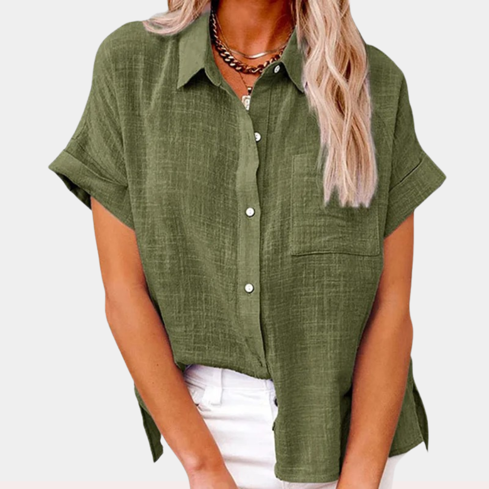 Blusa corta casual a maniche corte per donne – Maglietta leggera e versatile per il tempo libero