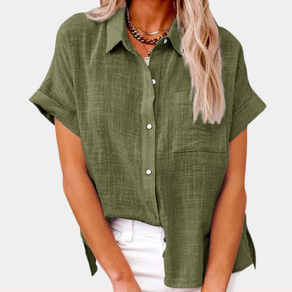Blusa casual a maniche corte per donne – Maglietta leggera e versatile per il tempo libero