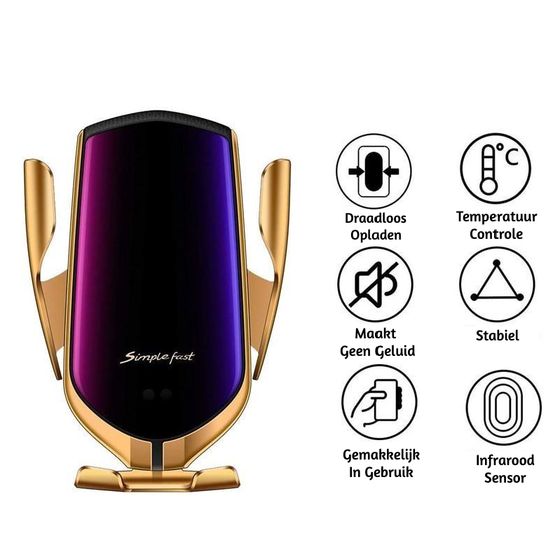 Gripora - PREMIUM - Supporto per smartphone automatico | Caricabatterie wireless