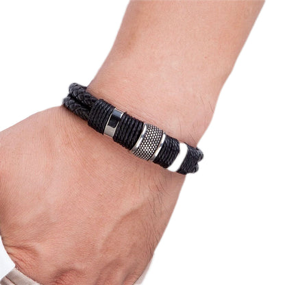 Bravura - Bracciale in pelle intrecciata