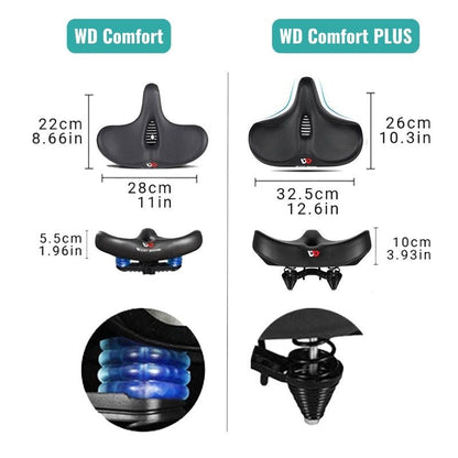 sella bici ergonomica extra larga vista laterale