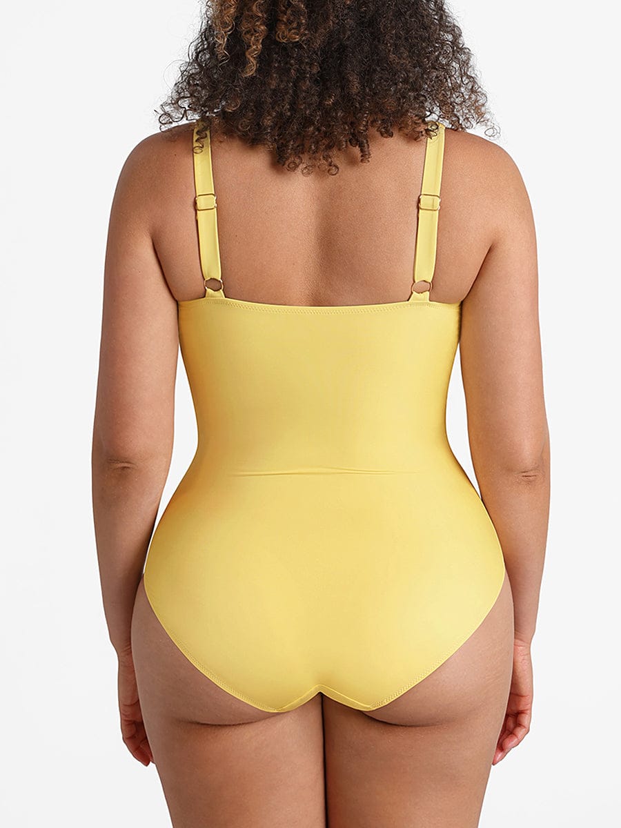 Costume da bagno modellante con dettaglio ad anello – Controllo della pancia e spalline regolabili per donne