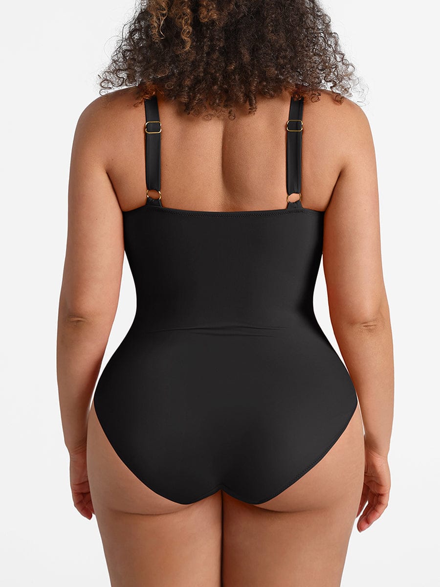 Costume da bagno modellante con dettaglio ad anello – Controllo della pancia e spalline regolabili per donne