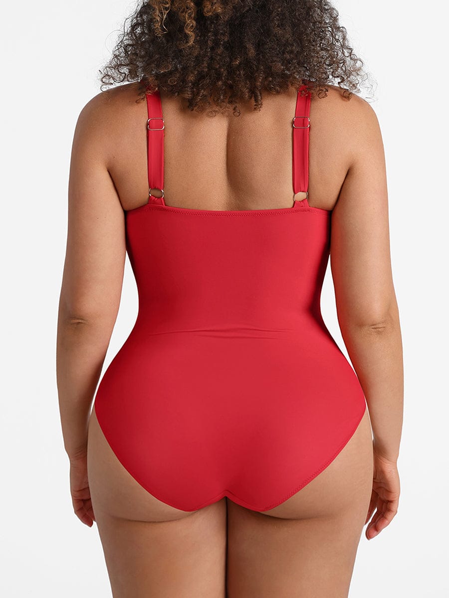 Costume da bagno modellante con dettaglio ad anello – Controllo della pancia e spalline regolabili per donne
