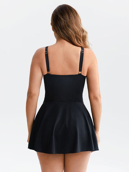 Costume da bagno modellante con gonna – Elegante swimdress con effetto modellante per donne