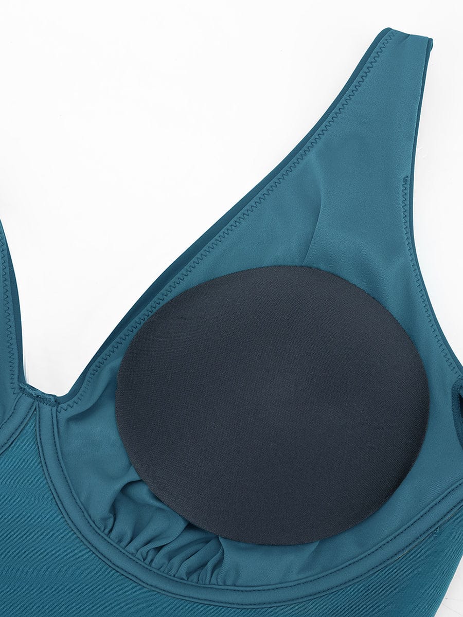 Costume da bagno modellante con gonna – Elegante swimdress con effetto modellante per donne