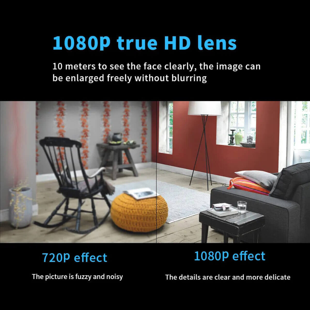MiniVigi - Mini-Camera Wi-Fi impermeabile 1080P con visione notturna a 160°