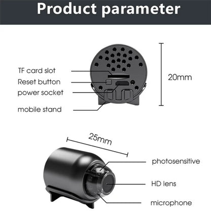MiniVigi - Mini-Camera Wi-Fi impermeabile 1080P con visione notturna a 160°