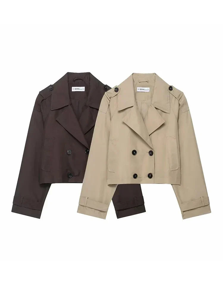 Adélie - Elegante Trenchcoat per Donne | Doppiopetto e Tasche Pratiche