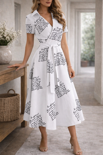 Elegante abito midi con cintura per donne – Abito a campana femminile per occasioni speciali