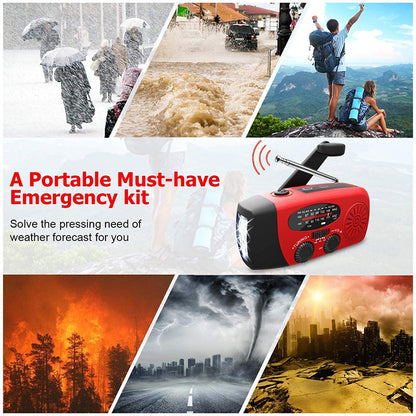 Vivacis - Radio di emergenza autosufficiente – Manovella, Solare, Torcia & Powerbank – Radio FM/AM, Indispensabile per Catastrofi e Emergenze