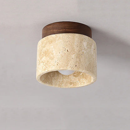 ZenithPierre - Lampada da soffitto giapponese in travertino