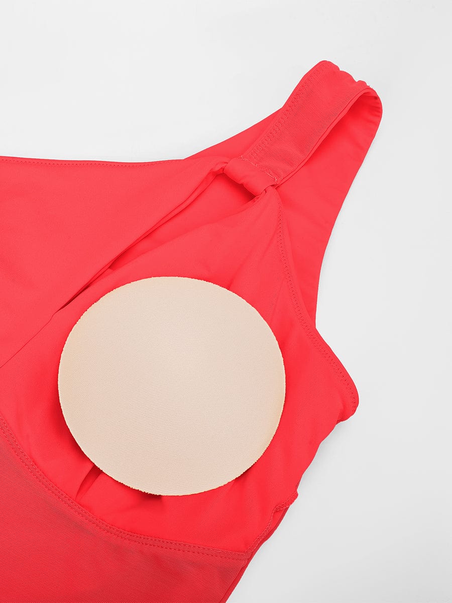 Costume da bagno asimmetrico con cut-out – Modellante & Elegante look a spalla unica per donne