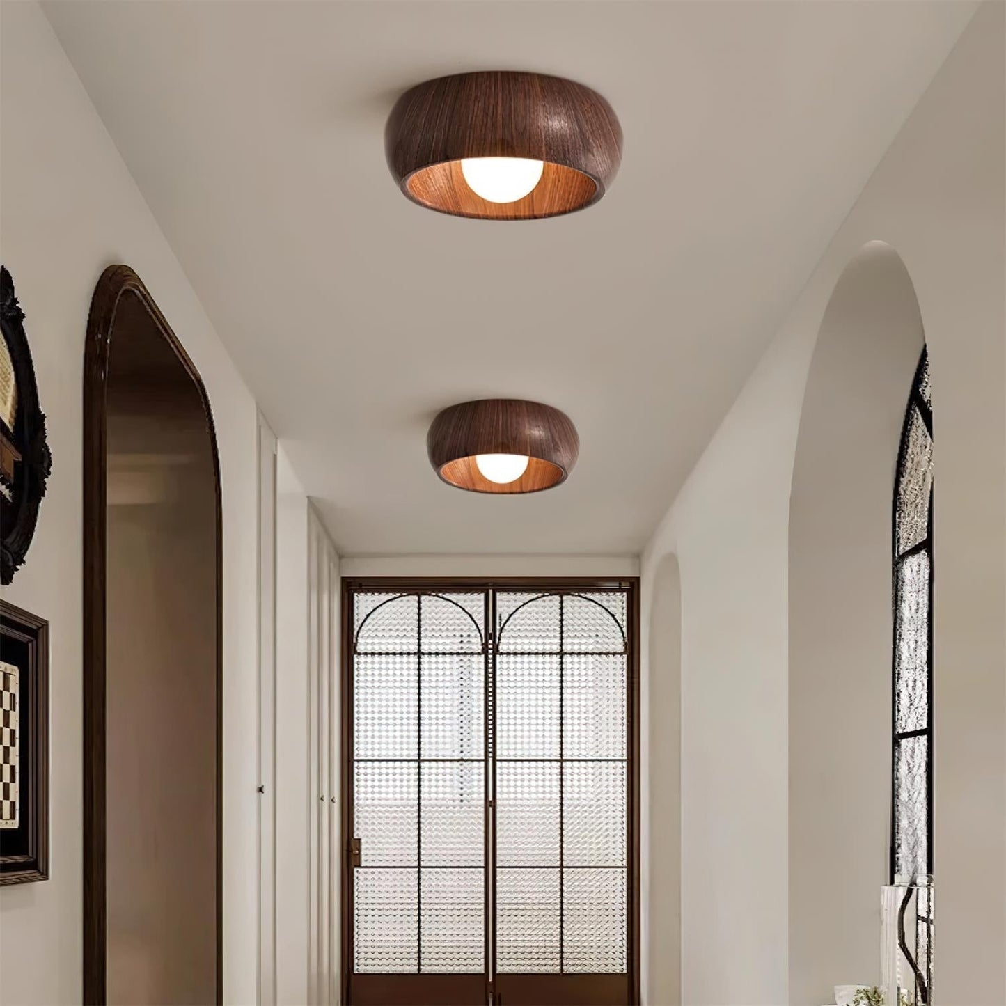 LigneNature - Lampada da soffitto moderna minimalista effetto legno