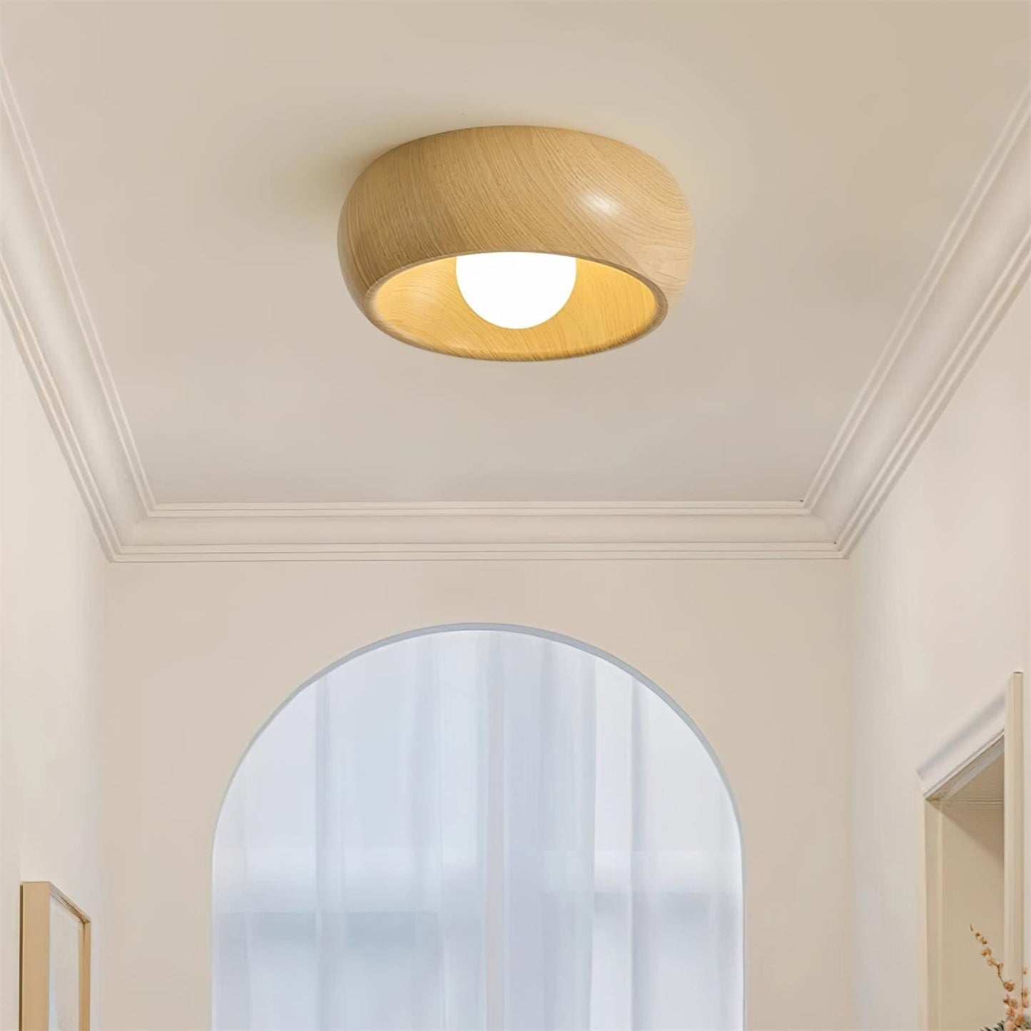 LigneNature - Lampada da soffitto moderna minimalista effetto legno
