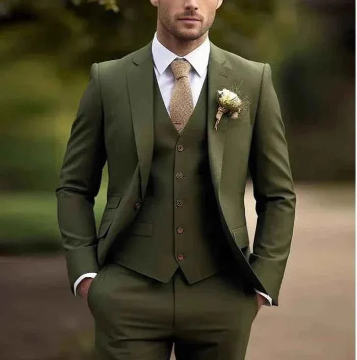 Completo da Uomo 3 Pezzi di Lusso – Elegante Abito Slim Fit per Matrimonio e Affari