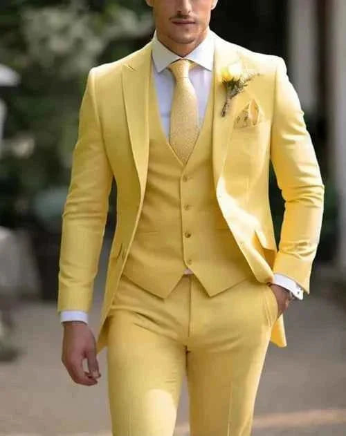 Completo da Uomo 3 Pezzi di Lusso – Elegante Abito Slim Fit per Matrimonio e Affari