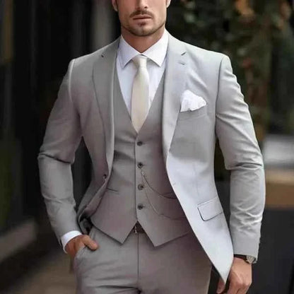 Completo da uomo 3 pezzi lussuoso – Elegante completo slim fit per matrimoni e affari