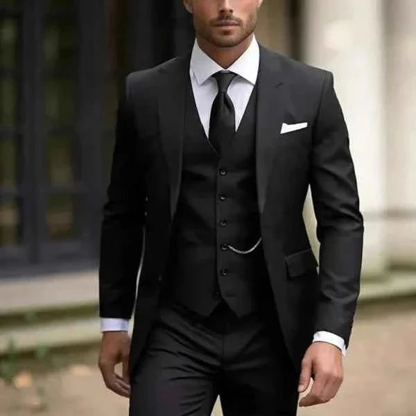 Completo da uomo 3 pezzi lussuoso – Elegante completo slim fit per matrimoni e affari