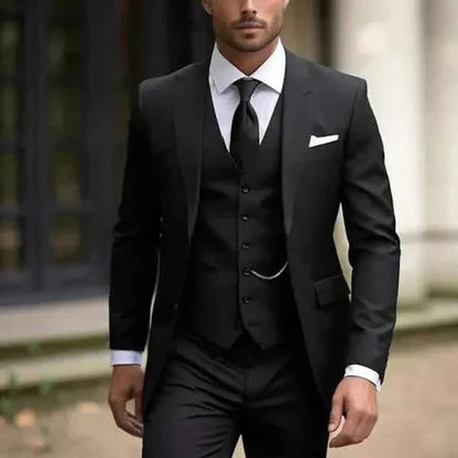 Completo da uomo 3 pezzi lussuoso – Elegante completo slim fit per matrimoni e affari