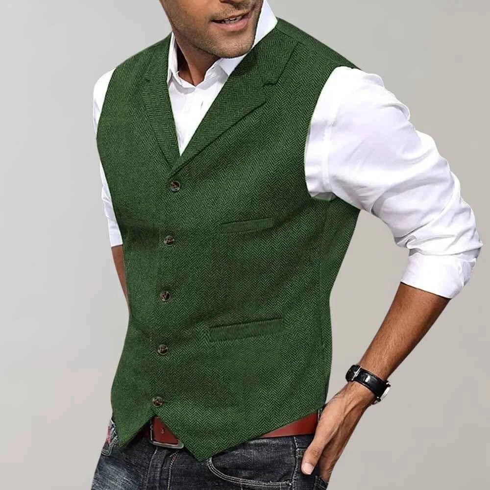 Gilet Vintage da Uomo Slim Fit – Elegante Gilet da Business e Tempo Libero