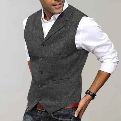 Gilet Vintage da Uomo Slim Fit – Elegante Gilet da Business e Tempo Libero