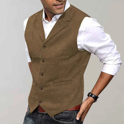 Gilet Vintage da Uomo Slim Fit – Elegante Gilet da Business e Tempo Libero