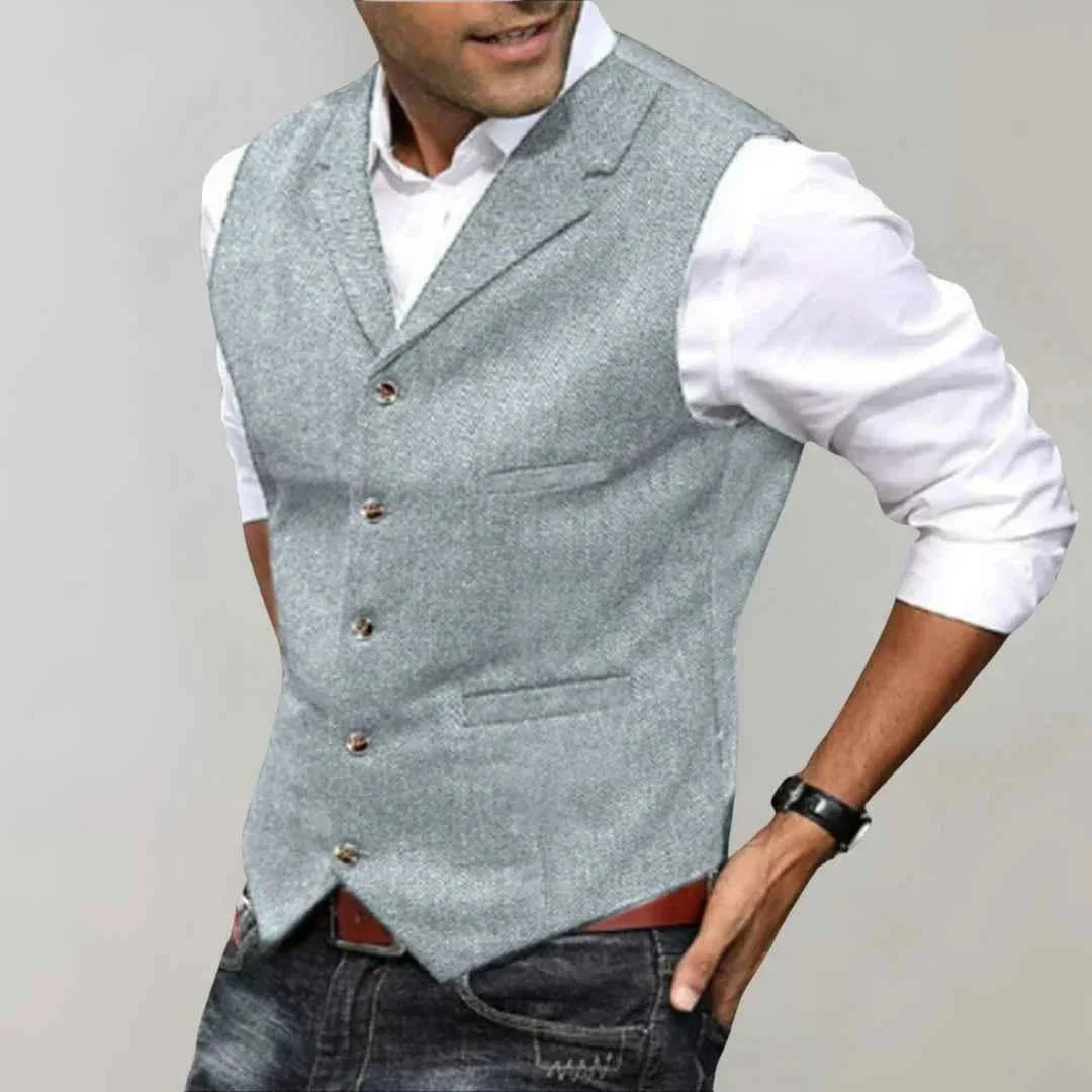 Gilet Vintage da Uomo Slim Fit – Elegante Gilet da Business e Tempo Libero