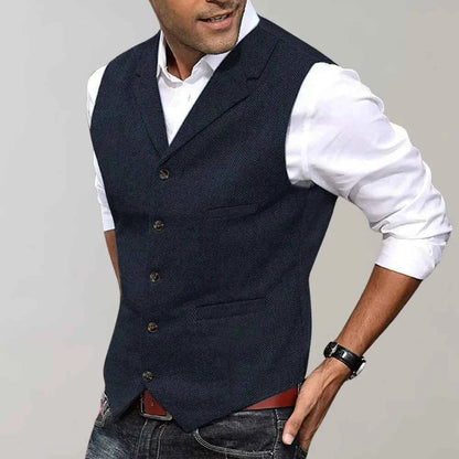 Gilet Vintage da Uomo Slim Fit – Elegante Gilet da Business e Tempo Libero