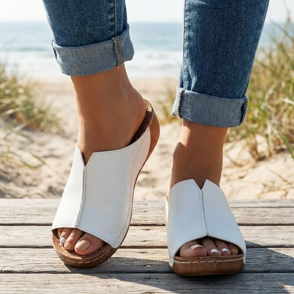 Comode ciabatte da donna con zeppa – Leggeri pantofoli estivi per la vita quotidiana e il comfort