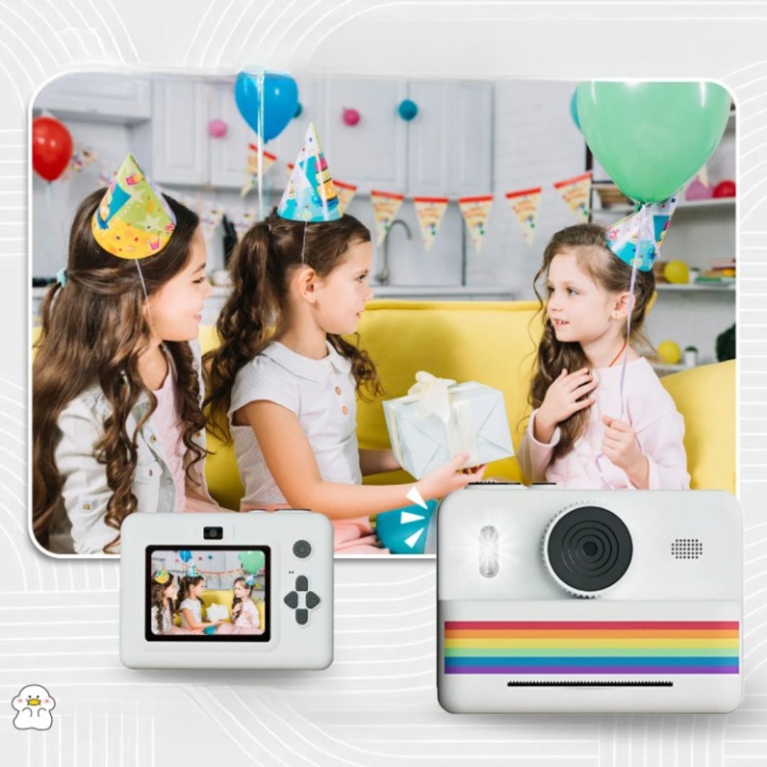 Photivie - Macchina fotografica istantanea per bambini + 3 rotoli di foto