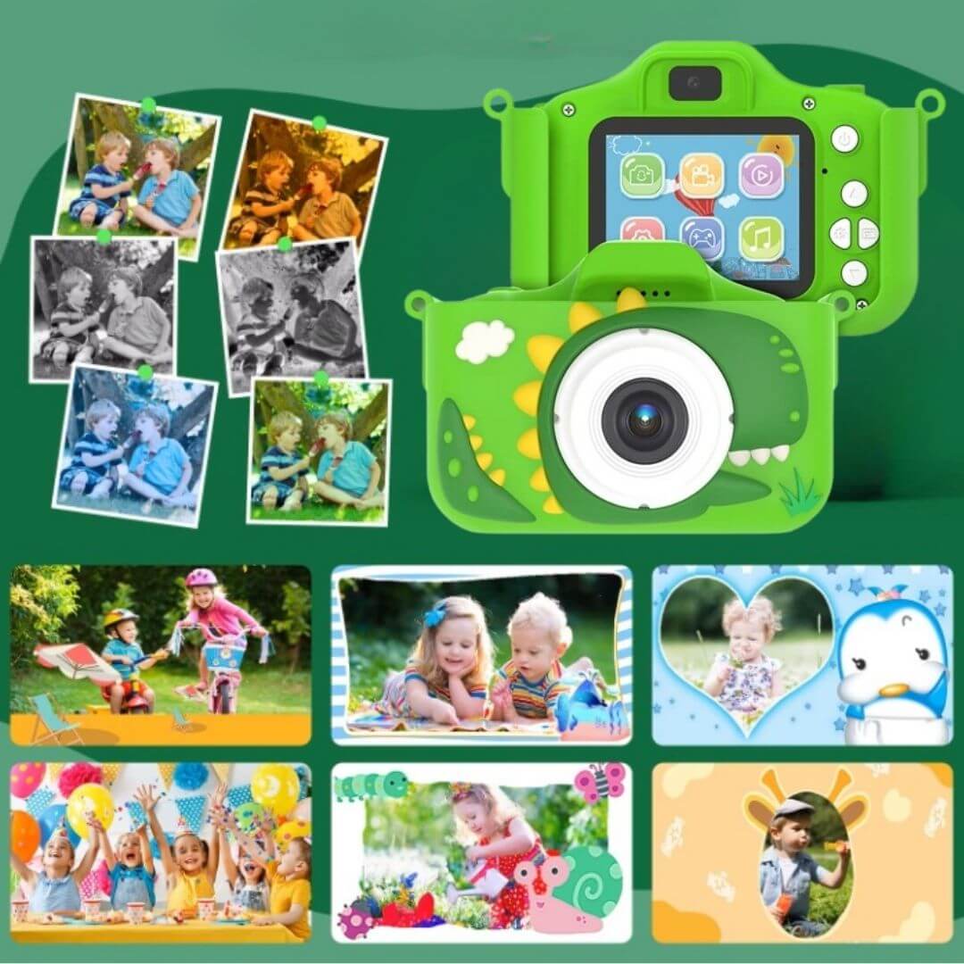 Clicivie - Macchina fotografica digitale per bambini a forma di un carino dinosauro
