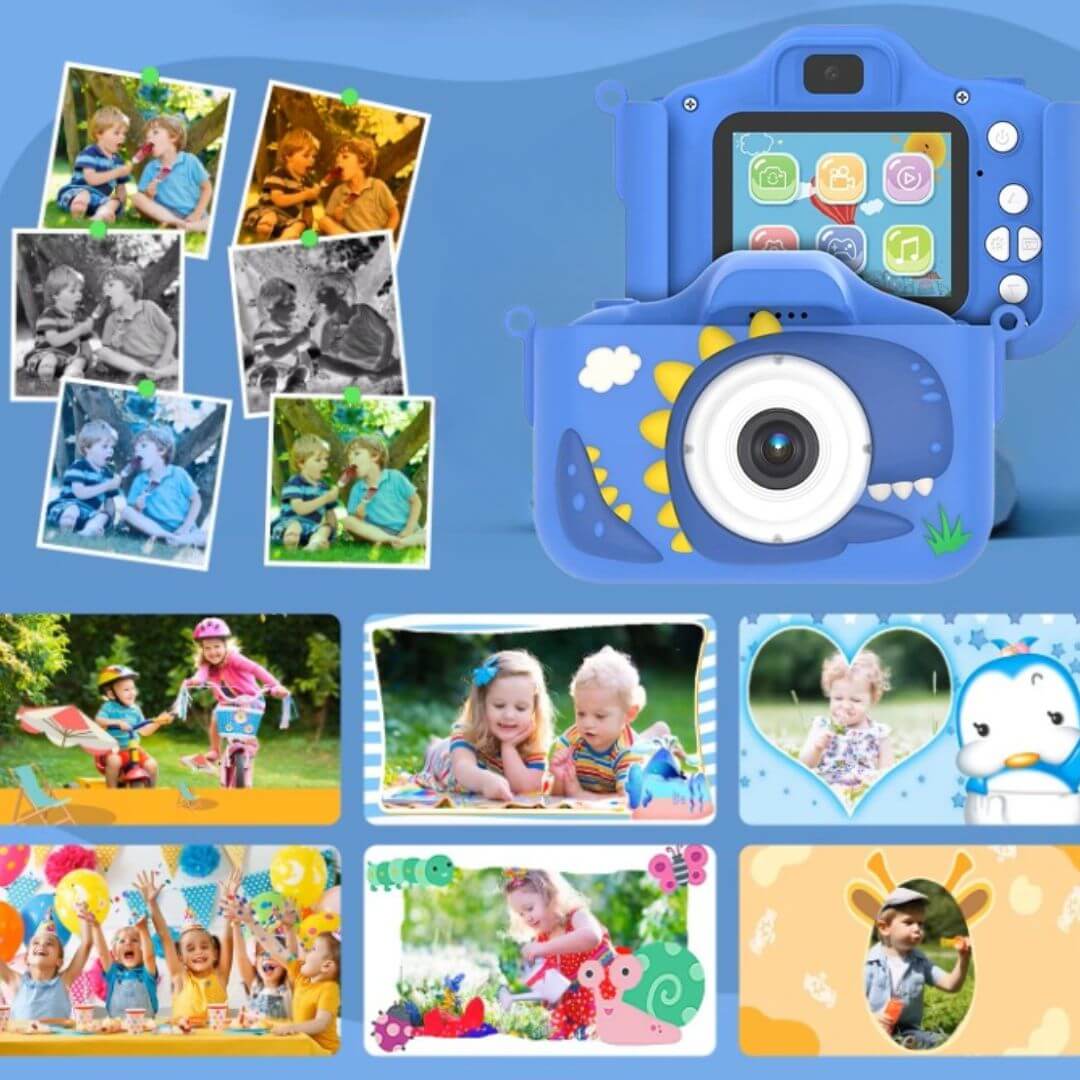 Clicivie - Macchina fotografica digitale per bambini a forma di un carino dinosauro