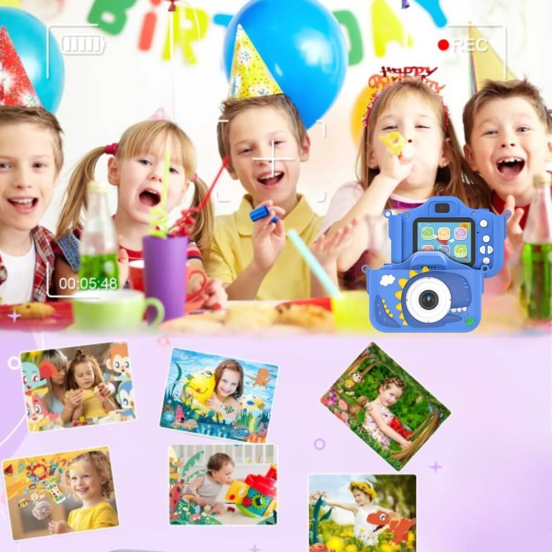 Clicivie - Macchina fotografica digitale per bambini a forma di un carino dinosauro