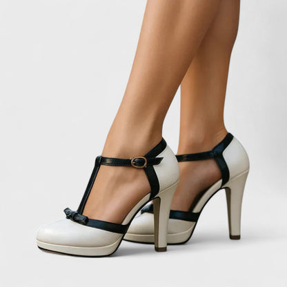 Eleganti T-Strap Pumps con Fiocco – Classici Tacchi Alti per Donne