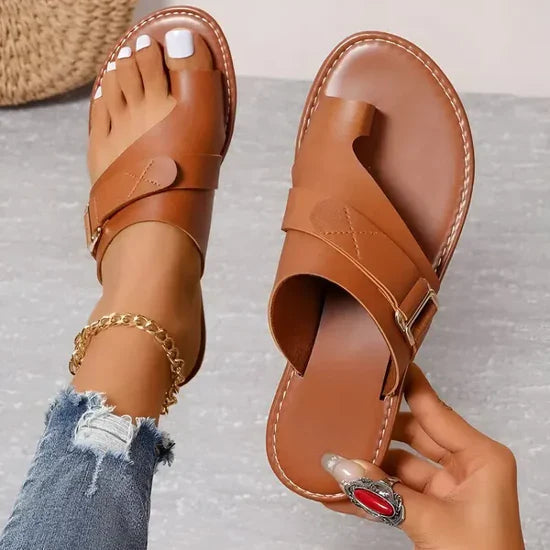 Sandali comodi con cinturino per le dita per donne – Scarpe estive regolabili leggere e stilose