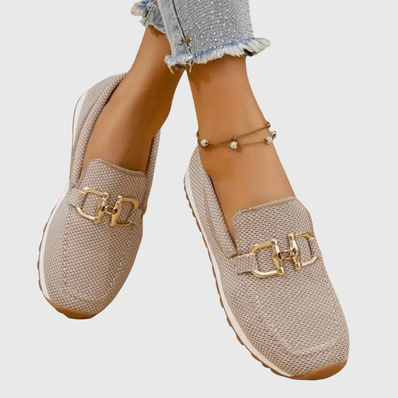 Comodi Scarpe Slip-On Loafer per Donne con Design Leggero e Fibbia Dorata