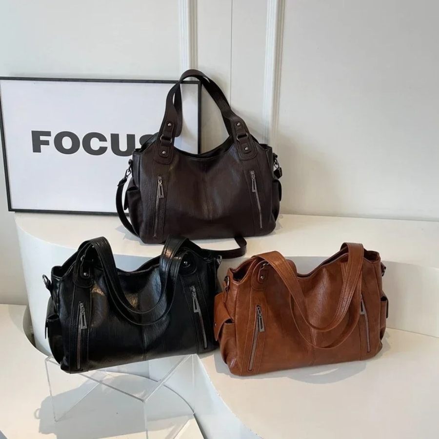 Ambrilys - Grande Shopper Classico in Pelle Vegana per Donne