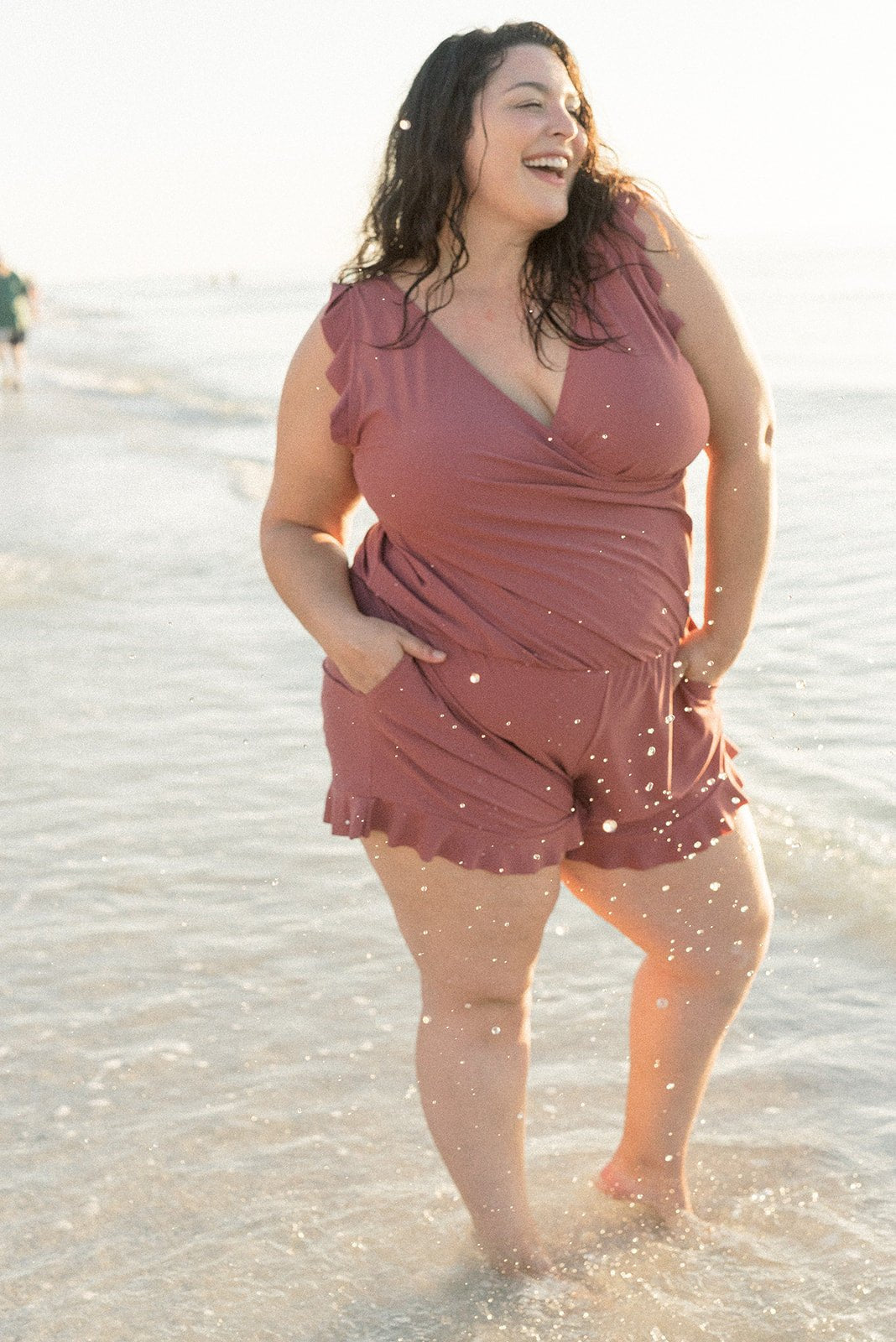 Costume intero modellante con pantaloni integrati per donne – Comodo per spiaggia e tempo libero