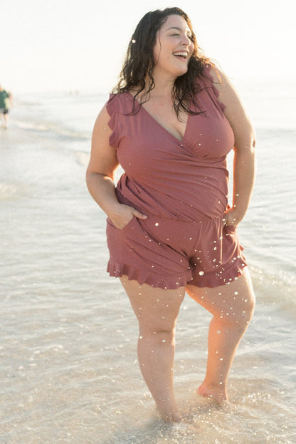 Costume intero modellante con pantaloni integrati per donne – Comodo per spiaggia e tempo libero